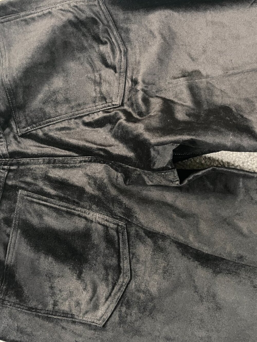 Rag & Bone Jacey Black Velvet Straight Leg High RiseTrouser Pants NEW/TAGS  Sz 2 - Picture 5 of 11